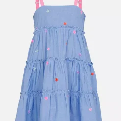 Accessorize Angels Floral Embroidered Chambray Dress