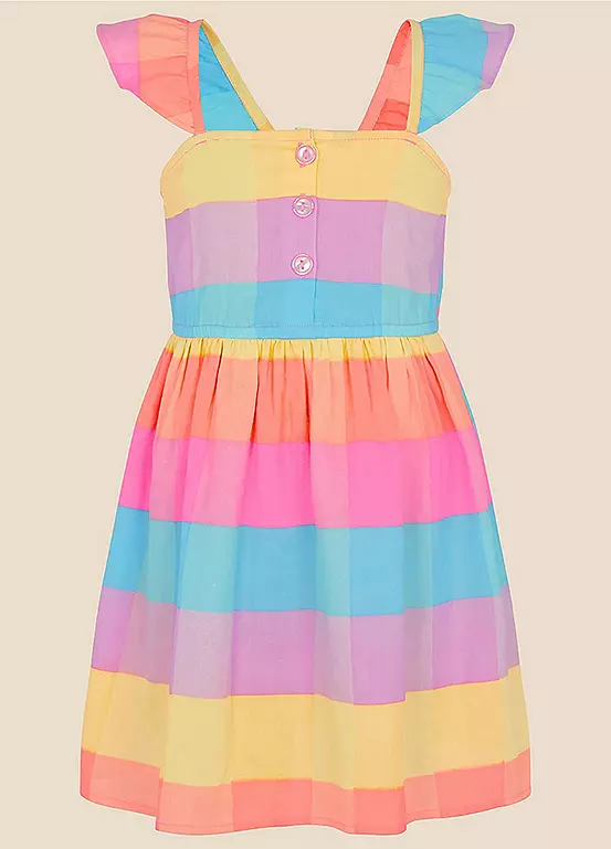 Accessorize Kids Frill Sleeve Check Dress 1 Accessorize Kids Frill Sleeve Check Dress