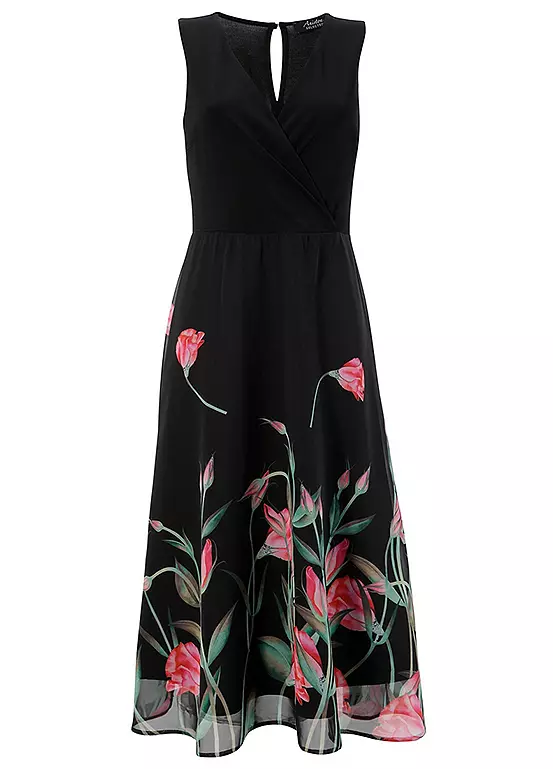 Aniston Floral Print Chiffon Skirt Dress 2 Aniston Floral Print Chiffon Skirt Dress - Image 2