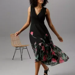 Aniston Floral Print Chiffon Skirt Dress