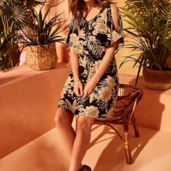 Bonprix Cold Shoulder Floral Dress