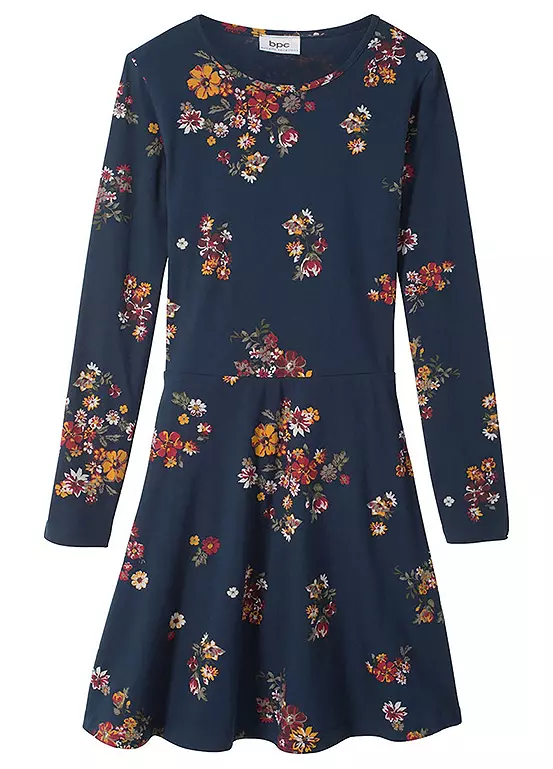 Bonprix Kids Floral Jersey Skater Dress 2 Bonprix Kids Floral Jersey Skater Dress - Image 2