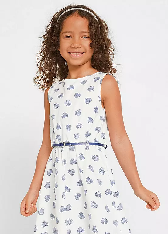 Bonprix Kids Heart Print Dress, Bolero & Belt 4 Bonprix Kids Heart Print Dress, Bolero & Belt - Image 4