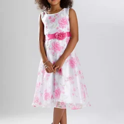 Bonprix Kids Rose Print Skater Dress
