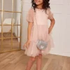 Chi Chi London Kids Puff Sleeve Tiered Tulle Midi Dress
