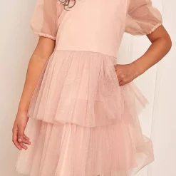 Chi Chi London Kids Puff Sleeve Tiered Tulle Midi Dress -Outlet Seraph Dress Store Chi Chi London Kids Puff Sleeve Tiered Tulle Midi Dress80H025FRSP W02