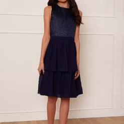 Chi Chi London Kids Textured Tiered Midi Dress