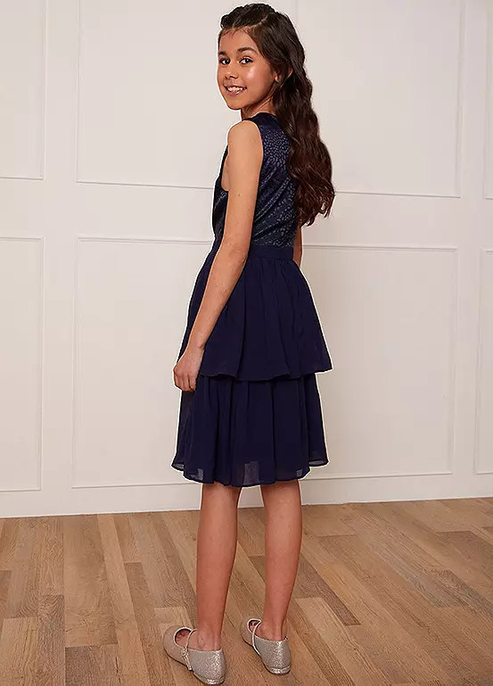 Chi Chi London Kids Textured Tiered Midi Dress 2 Chi Chi London Kids Textured Tiered Midi Dress - Image 2
