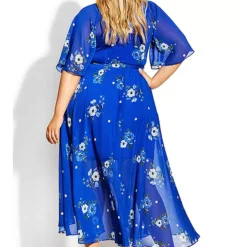 City Chic Maxi Blue Floral Dress -Outlet Seraph Dress Store City Chic Maxi Blue Floral Dress45D088FRSP W01