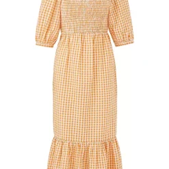 Outlet Seraph Dress Store -Outlet Seraph Dress Store Freestyle Indie Yellow Gingham Tiered Midi Dress26J247FRSC