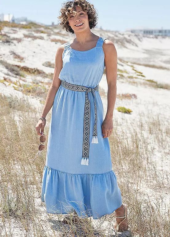 Freestyle Maya Soft Denim Square Neck Dress 3 Freestyle Maya Soft Denim Square Neck Dress - Image 3