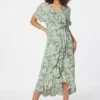 Izabel London Paisley Print Wrap Midi Dress