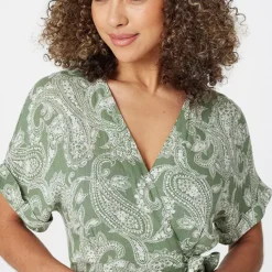 Izabel London Paisley Print Wrap Midi Dress -Outlet Seraph Dress Store Izabel London Paisley Print Wrap Midi Dress49C793FRSP W05