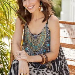 Kaleidoscope Animal Hotfix Maxi Beach Dress -Outlet Seraph Dress Store Kaleidoscope Animal Hotfix Maxi Beach Dress57R571FRSP W05