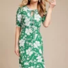 Kaleidoscope Green Floral Print Dress