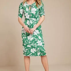 Kaleidoscope Green Floral Print Dress -Outlet Seraph Dress Store Kaleidoscope Green Floral Print Dress62G981FRSP W02