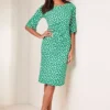 Kaleidoscope Green Spot Jersey Dress