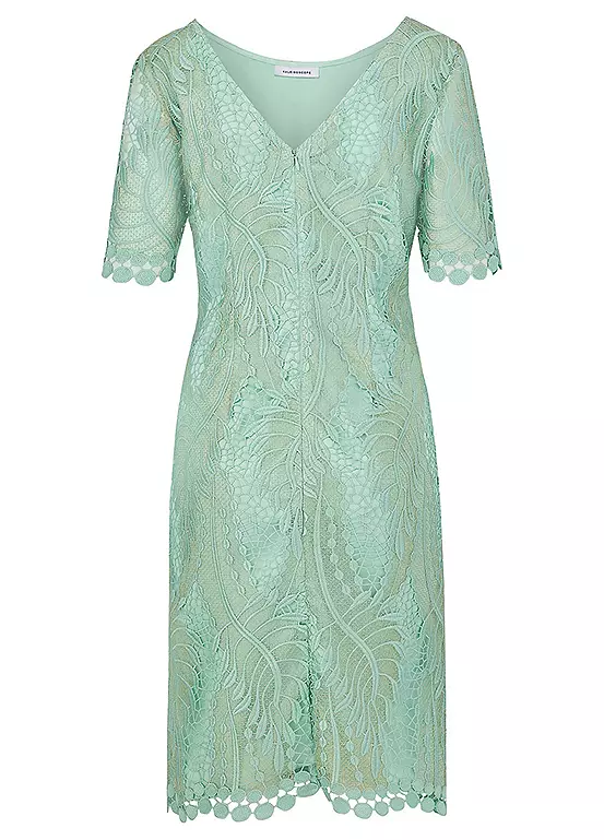 Kaleidoscope Mint/Gold Metallic Lace Shift Dress 7 Kaleidoscope Mint/Gold Metallic Lace Shift Dress - Image 7