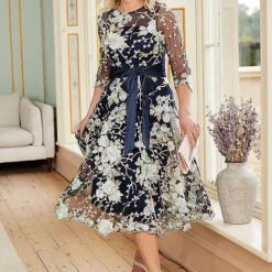 Kaleidoscope Navy Embrodiered Prom Dress -Outlet Seraph Dress Store Kaleidoscope Navy Embrodiered Prom Dress17S571FRSP W02