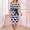 Kaleidoscope Navy Lace Sash Dress