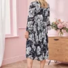 Kaleidoscope Navy Print Scuba Dress And Pleat Back Jacket