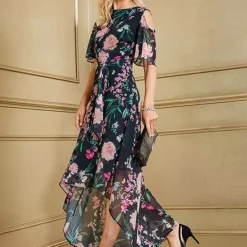 Kaleidoscope Print Hi Low Hem Dress -Outlet Seraph Dress Store Kaleidoscope Print Hi Low Hem Dress15J211FRSP W01