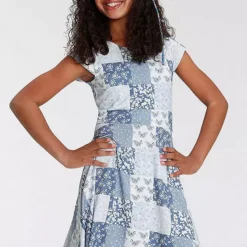 Kidsworld Patchwork Print Jersey Dress