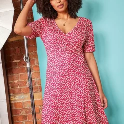 Love Mark Heyes Ditsy Print Jersey Tea Dress - Pink -Outlet Seraph Dress Store Love Mark Heyes Ditsy Print Jersey Tea Dress Pink93X323FRSP W02