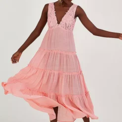 Monsoon Lace Trim Bodice Beach Maxi Dress