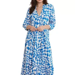 Phase Eight Penele Blue Geo Midaxi Dress