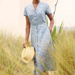 Seasalt Cornwall Carved Wood Dress Blue