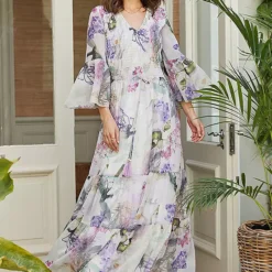 Together! Together Floral Print Maxi Dress -Outlet Seraph Dress Store Together Floral Print Maxi Dress48K039FRSP W01