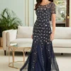 Together! Together Navy Beaded Maxi Dress
