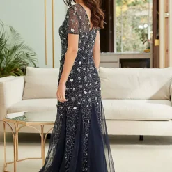 Together! Together Navy Beaded Maxi Dress -Outlet Seraph Dress Store Together Navy Beaded Maxi Dress44W563FRSP W04