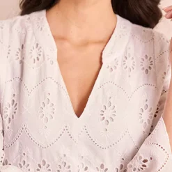 Together! Together White Broderie Anglaise Tunic Dress -Outlet Seraph Dress Store Together White Broderie Anglaise Tunic Dress97W838FRSP W02