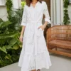 Together! Together White Broderie Shirt Dress