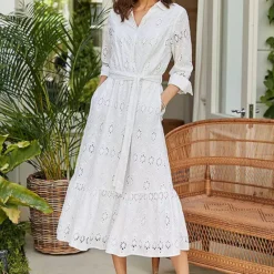 Together! Together White Broderie Shirt Dress -Outlet Seraph Dress Store Together White Broderie Shirt Dress48J237FRSP W02