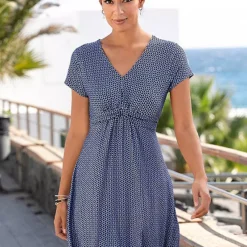 Vivance Geometric Print Jersey Dress