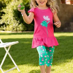 Bonprix Kids Printed Dress & Leggings & Headband