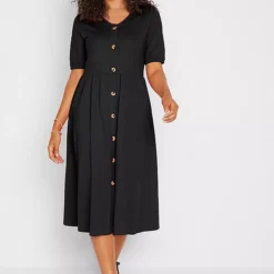 Bonprix V-Neck Button Dress